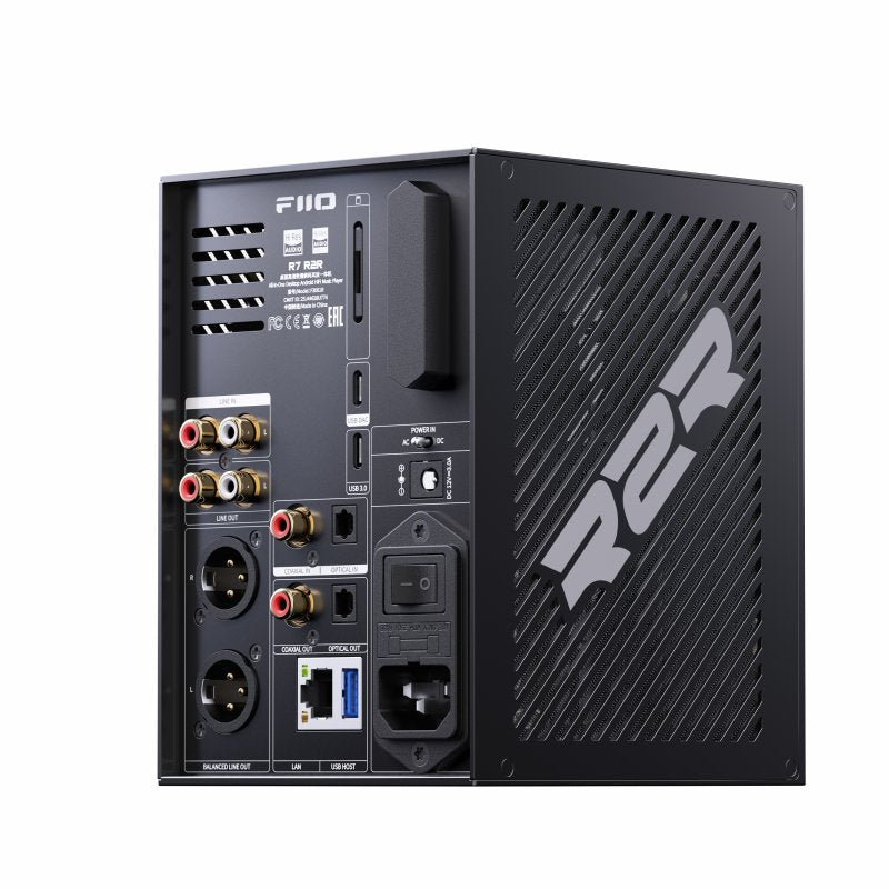 FiiO R7 R2R desktop music player, black, rear panel