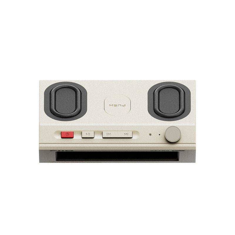 FiiO Snowsky RETROBOX Bluetooth speaker system, white main unit with speaker grilles