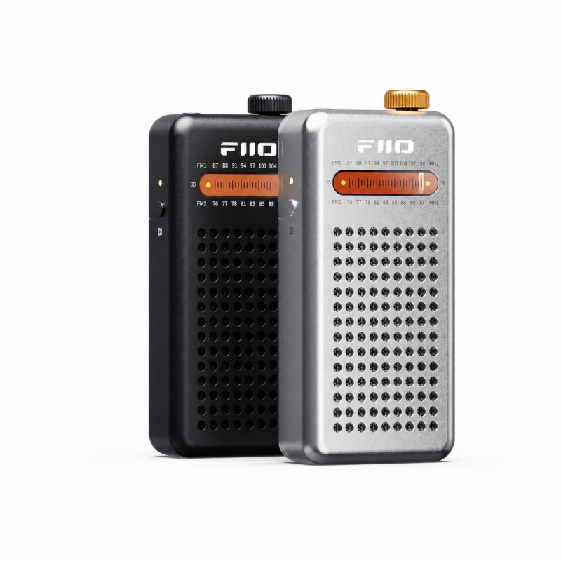 FiiO RR13 portable radio, black and silver