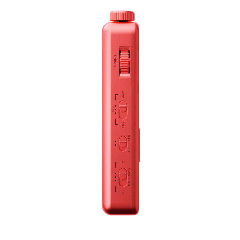 FiiO RR13 portable radio, red, side