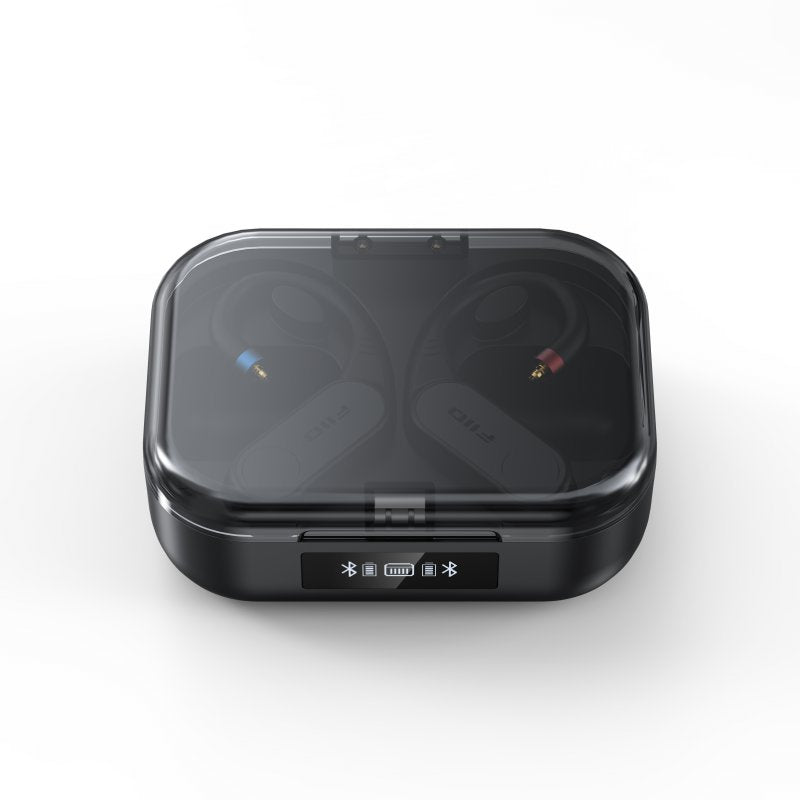 FiiO LINK TWS ear-hook Bluetooth adapter, closed charging case
