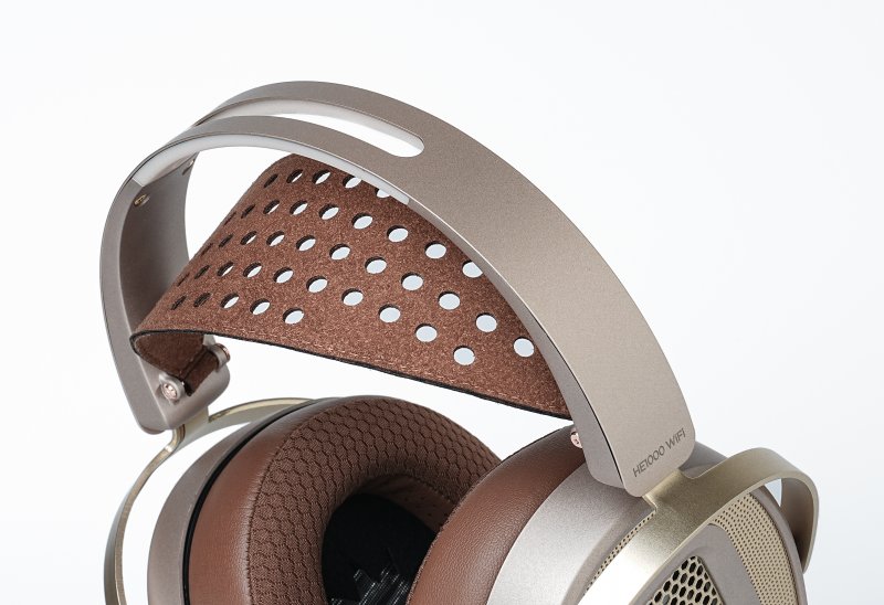 HiFiMAN HE1000 WiFi streaming planar headphones, headband close-up