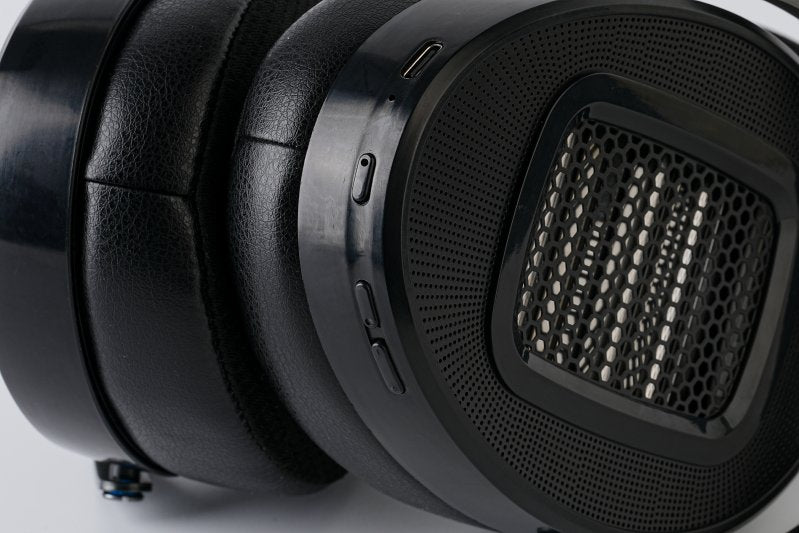 HiFiMAN Arya WiFi streaming planar headphones, ear cup close-up