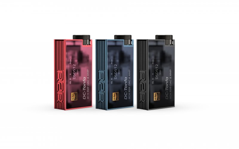 iBasso DC-Tonfa R2R USB dongle DAC, red, blue and black