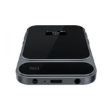 Khadas Tea Pro magnetic DAC and headphone amp, lying flat, showing the sockets