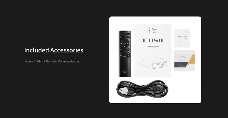 Shanling CD50 desktop CD player, included accessories