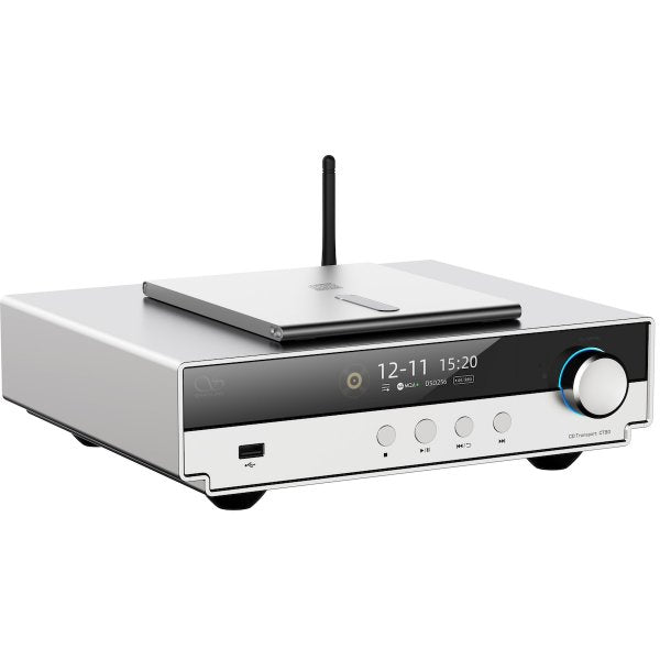 Shanling CT90 CD transport, silver, angled