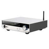 Shanling EH90 desktop R2R DAC and headphone amp, silver, angled