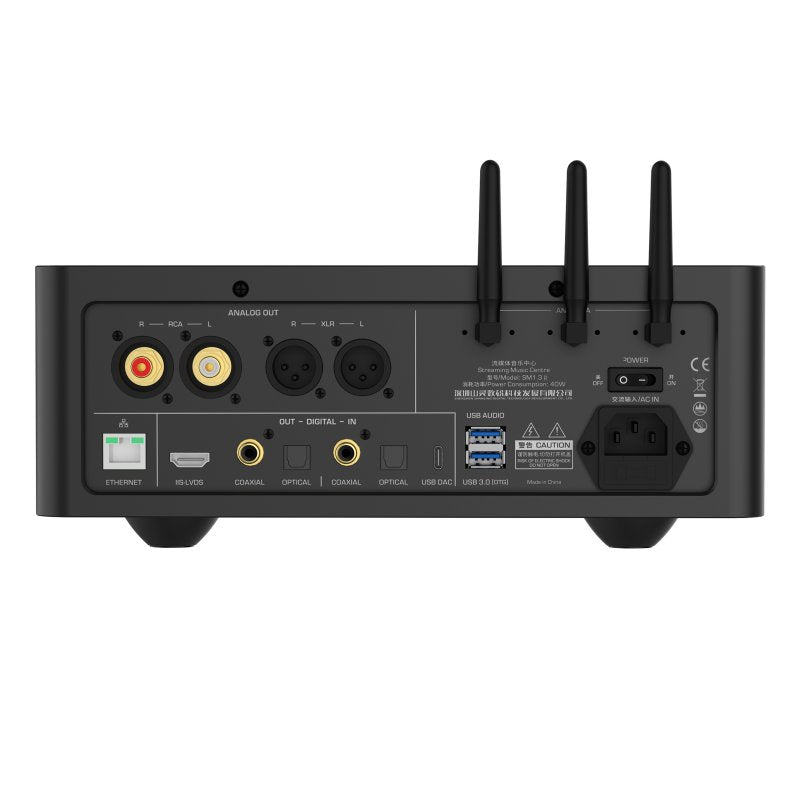 Shanling SM1.3R streamer with R2R DAC, black, rear panel
