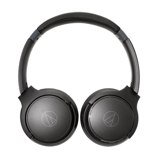 Audio-Technica ATH-S220BT wireless headphones, black, folded flat