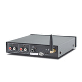 Cayin BTC-2 Bluetooth DAC and headphone amp, black, rear panel, angled