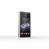 FiiO M25 VERITA music player, silver, angled front