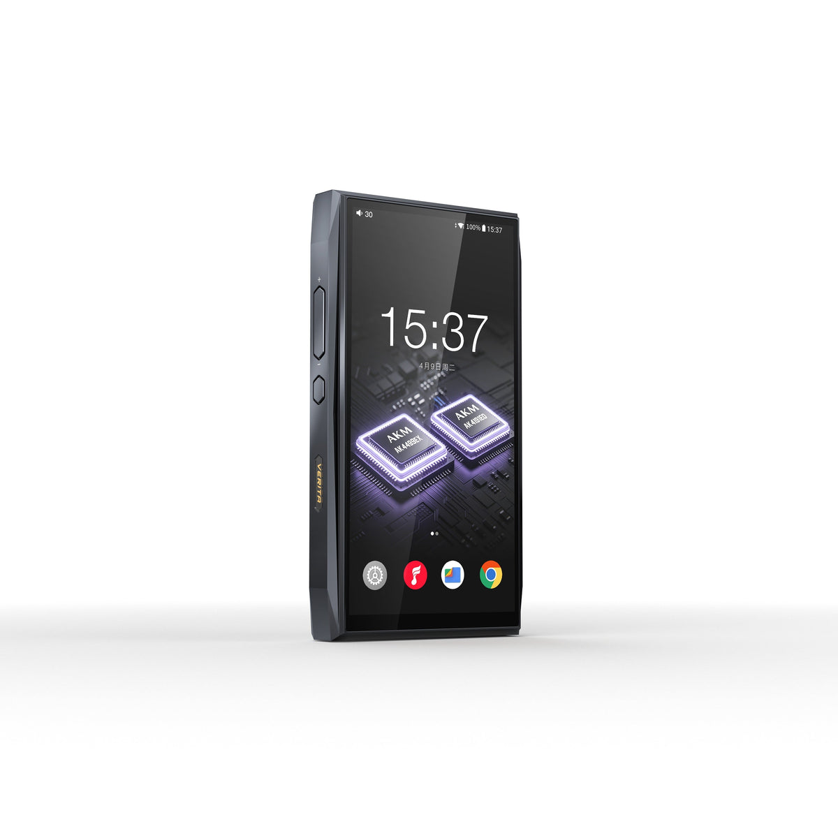 FiiO M25 VERITA music player, black, angled front
