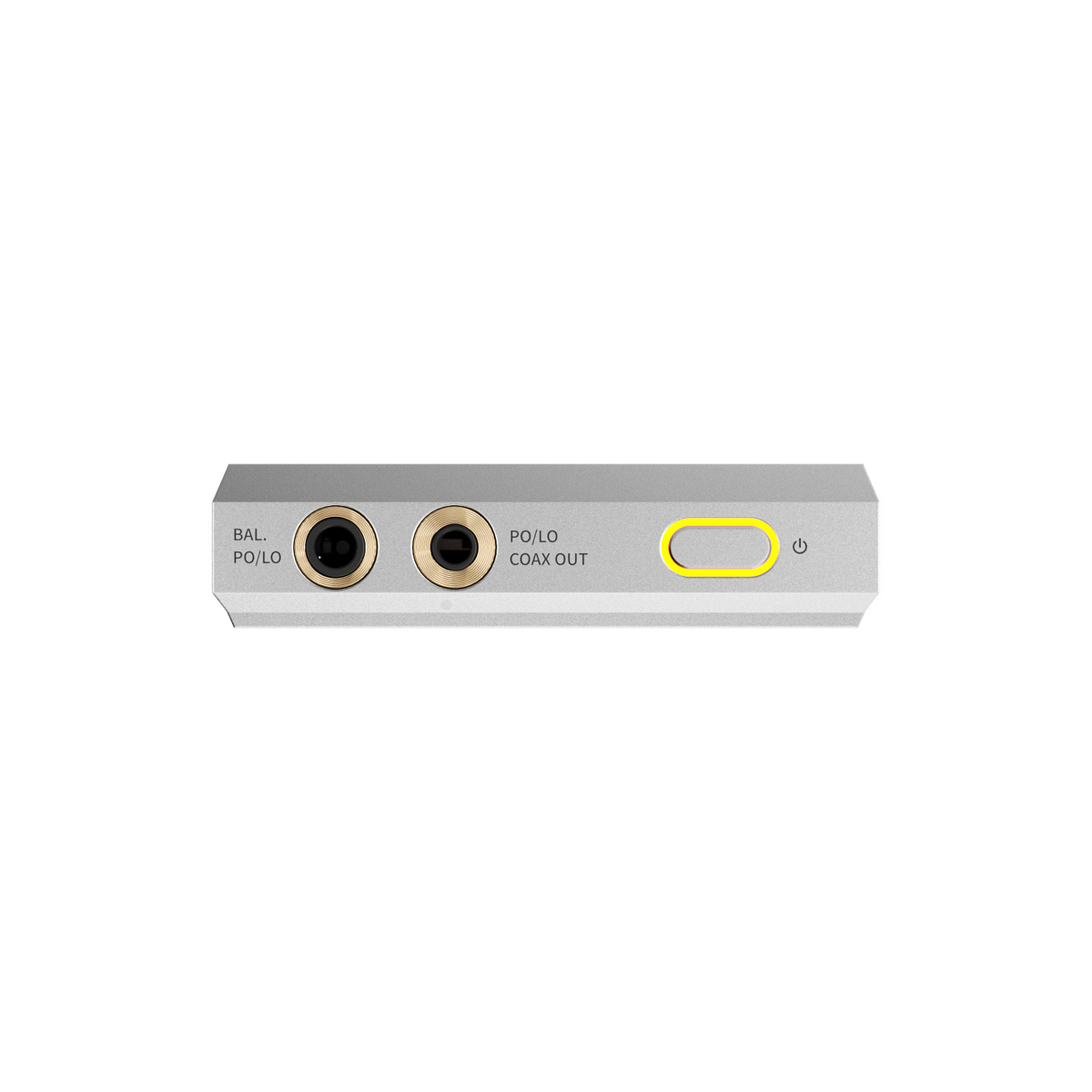 FiiO M25 VERITA music player, top edge with 4.4mm and 3.5mm outputs