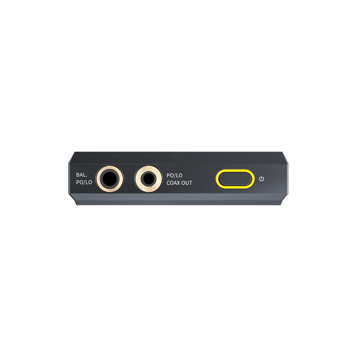 FiiO M25 R2R music player, top edge with 4.4mm and 3.5mm outputs