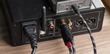 FiiO TRUST LD-UB1 USB-C to dual RCA DAC cable, in use