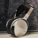 HiFiMAN ISVARNA hybrid planar headphones, on a desk