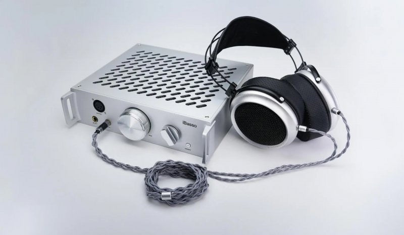 iBasso Kunlun GaN desktop headphone amp, with headphones