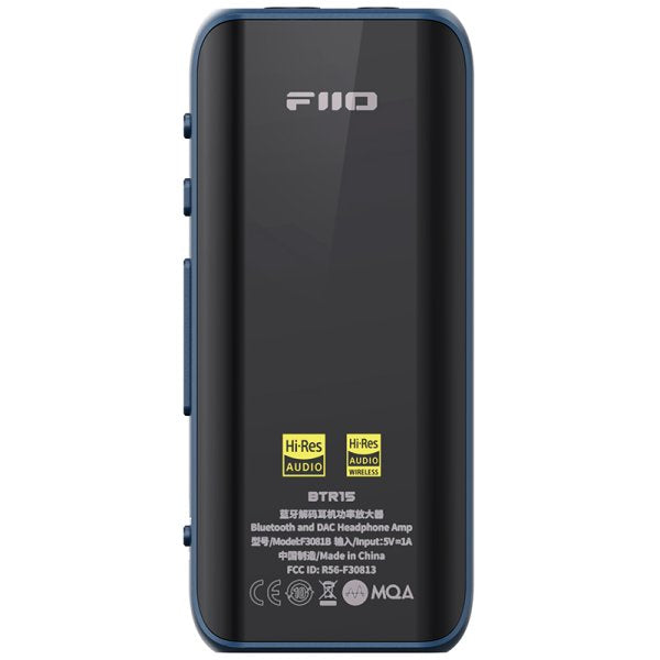 FiiO BTR15 Bluetooth headphone amp, blue, back