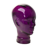 AMP3 glass head headphone stand, purple, front