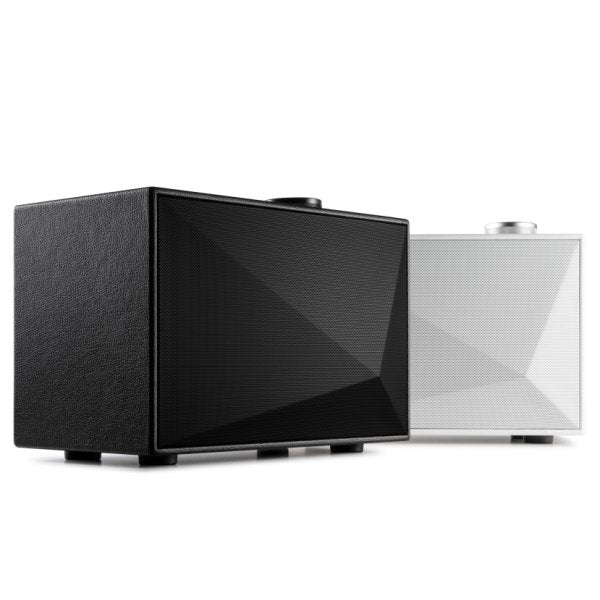 Astell&Kern ACRO BE100 Bluetooth speaker, black and white, side by side