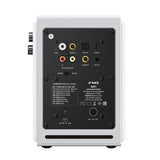 FiiO SA1 desktop active speakers, white, rear panel with inputs
