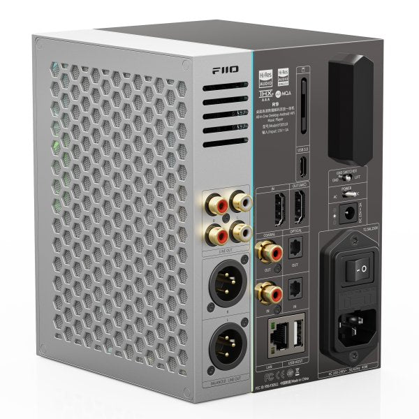FiiO R9 desktop streamer and DAC/amp, rear angled