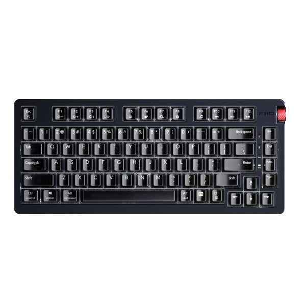 FiiO KB3 mechanical keyboard with DAC/amp, black, from above