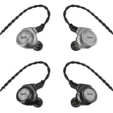 iBasso 3T-154 in-ear monitors, black and silver pairs