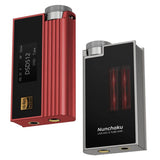 iBasso Nunchaku portable DAC and tube amp, red and grey