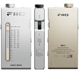 FiiO RR11 portable radio, silver, front, side and back