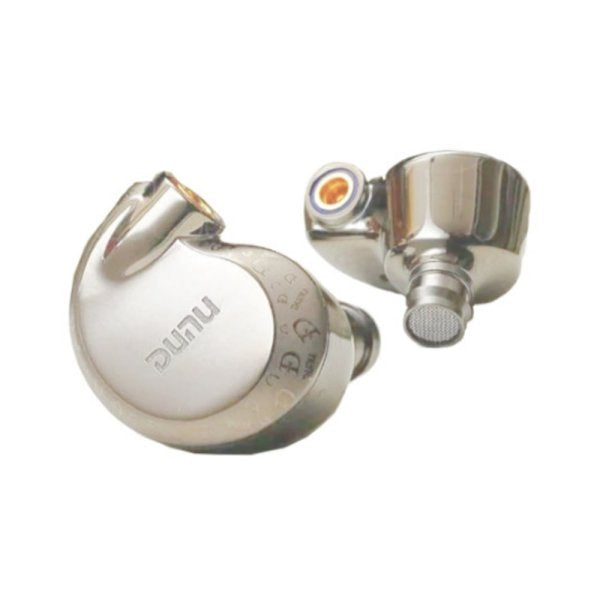 DUNU Falcon Ultra in-ear monitors, titanium, shell close-up