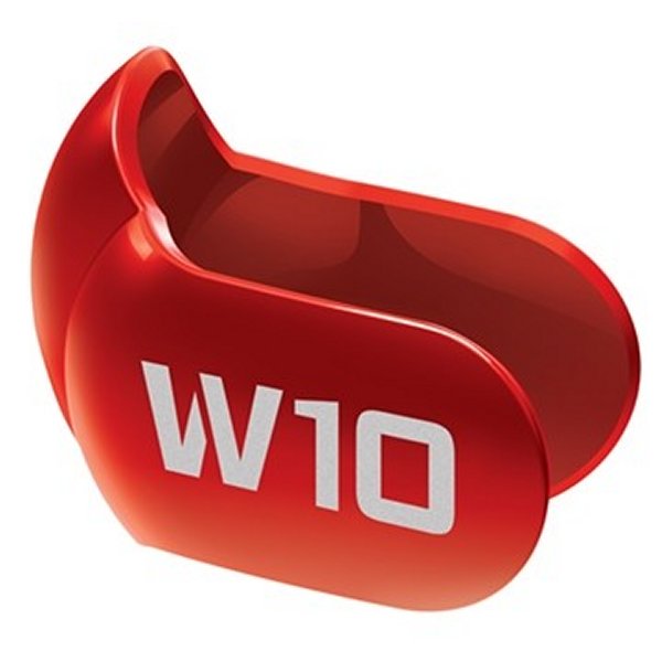 Westone W10 v2 earphones, red faceplate