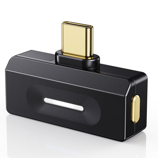 FiiO AIR LINK USB-C Bluetooth transmitter, black, angled
