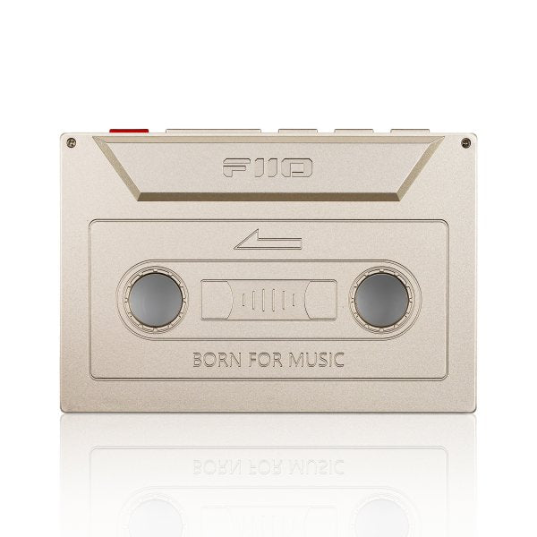 FiiO M21 cassette-style case, titanium gold, back with cassette design