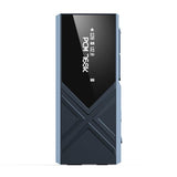FiiO KA17 USB dongle DAC and amp, blue, front with screen