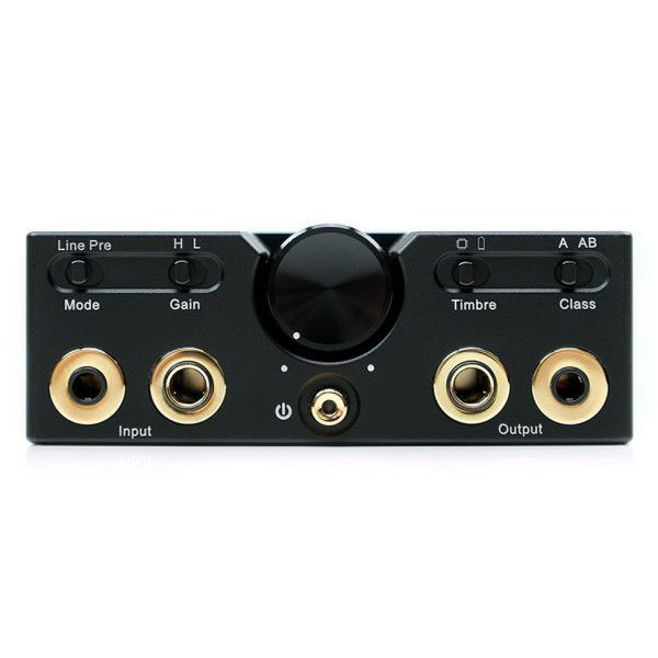 Cayin C9 portable headphone amp, front panel with outputs