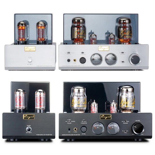 Cayin HA-6A MK2 valve headphone amp, silver and black