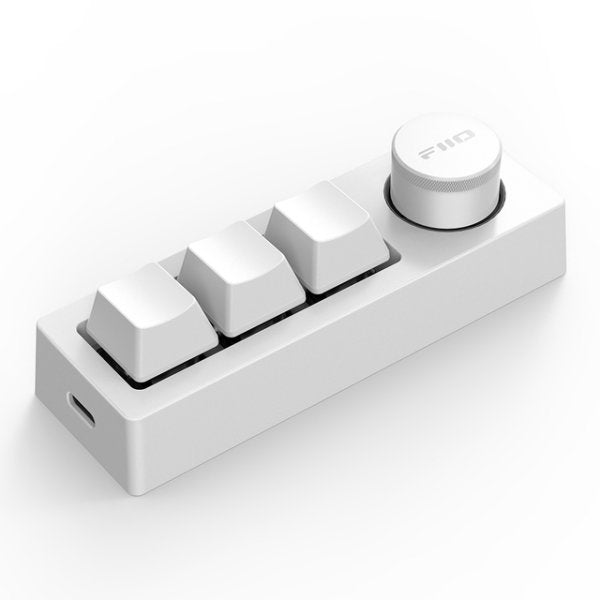 FiiO KB1K mini mechanical keypad, white, angled