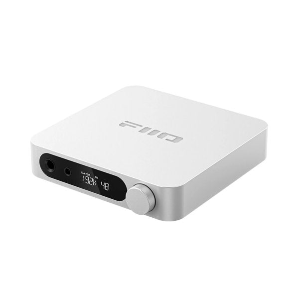 FiiO K11 desktop DAC and headphone amp, silver, angled