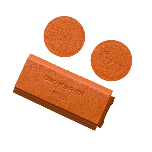Cayin RU6 leather case, orange, with end caps