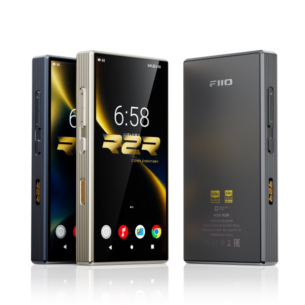 FiiO M33 R2R music player, black, blue and gold