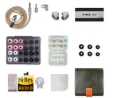 FiiO FX17 tribrid in-ear monitors, box contents: cable, ear tips, case and accessories
