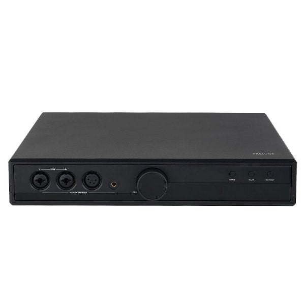 HiFiMAN Goldenwave Prelude headphone amp, front, angled
