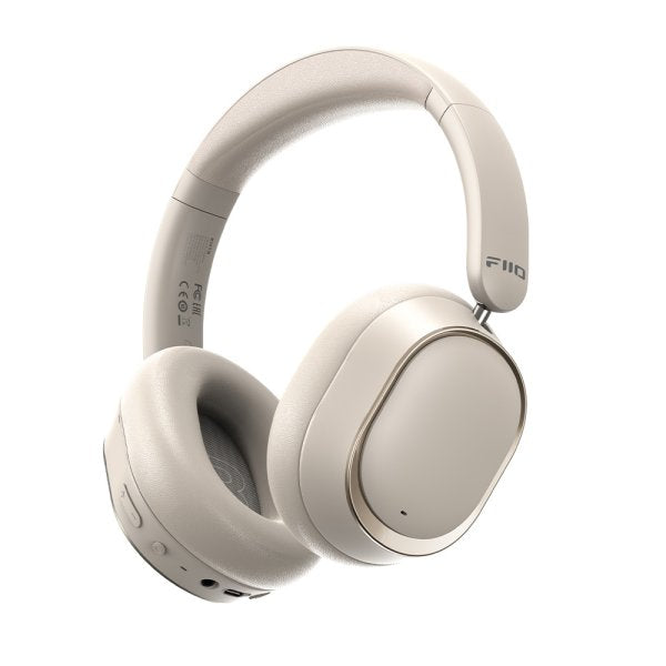 FiiO EH13 noise-cancelling Bluetooth headphones, white, angled