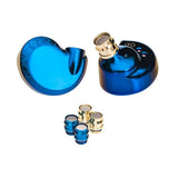 DUNU Falcon Ultra in-ear monitors, blue, shells with tuning nozzles