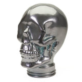 AMP3 glass skull headphone stand, silver, front