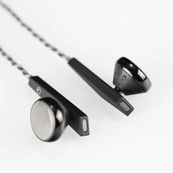 DUNU Alpha 3 flat-head earbuds, angled