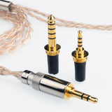 FiiO LC-RE Pro swappable-plug earphone cable, plugs close-up