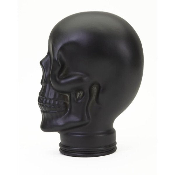 AMP3 glass skull headphone stand, black, side